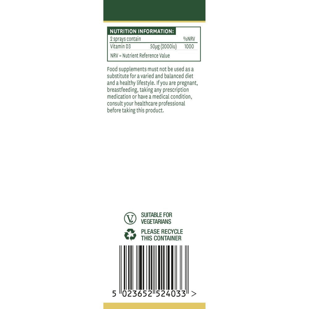 Natures Aid - Vitamin D3 Daglig Oral Spray (Appelsin - 30ml)