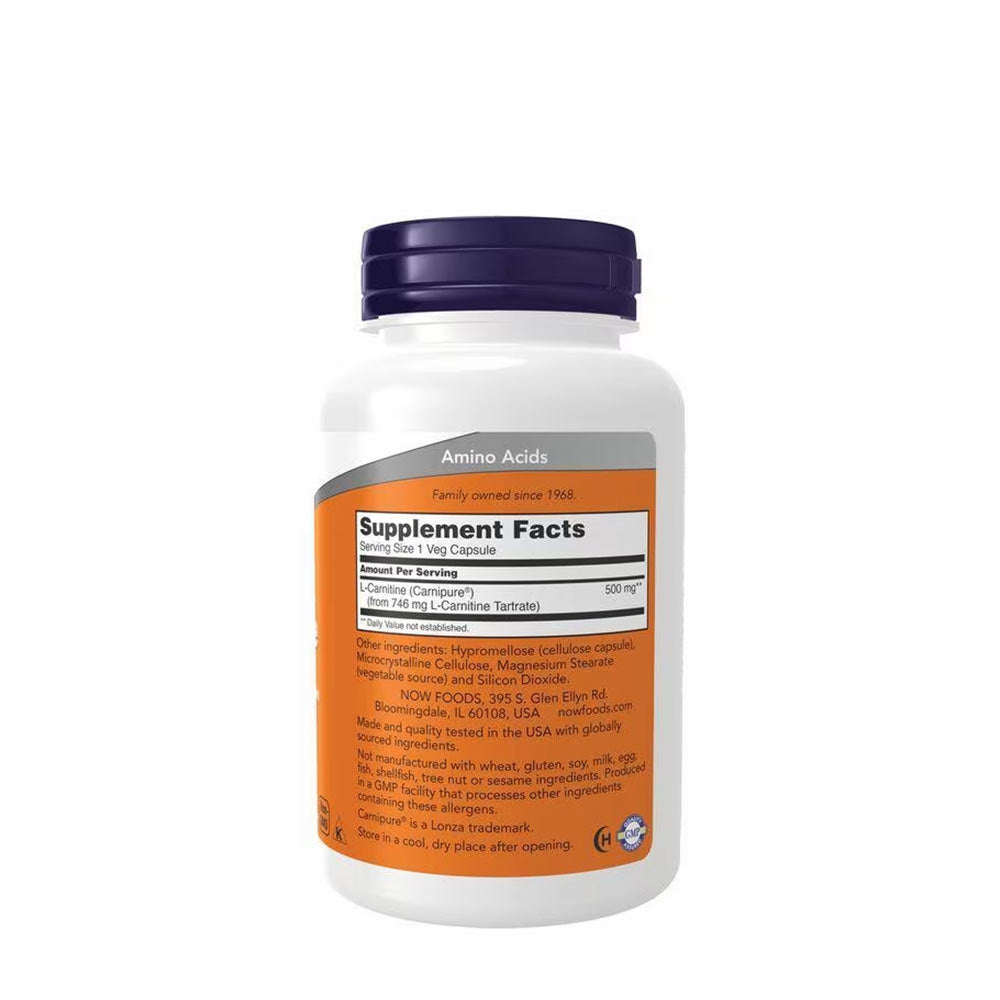NOW Foods - L-Carnitine, 500mg - 180 Vcaps