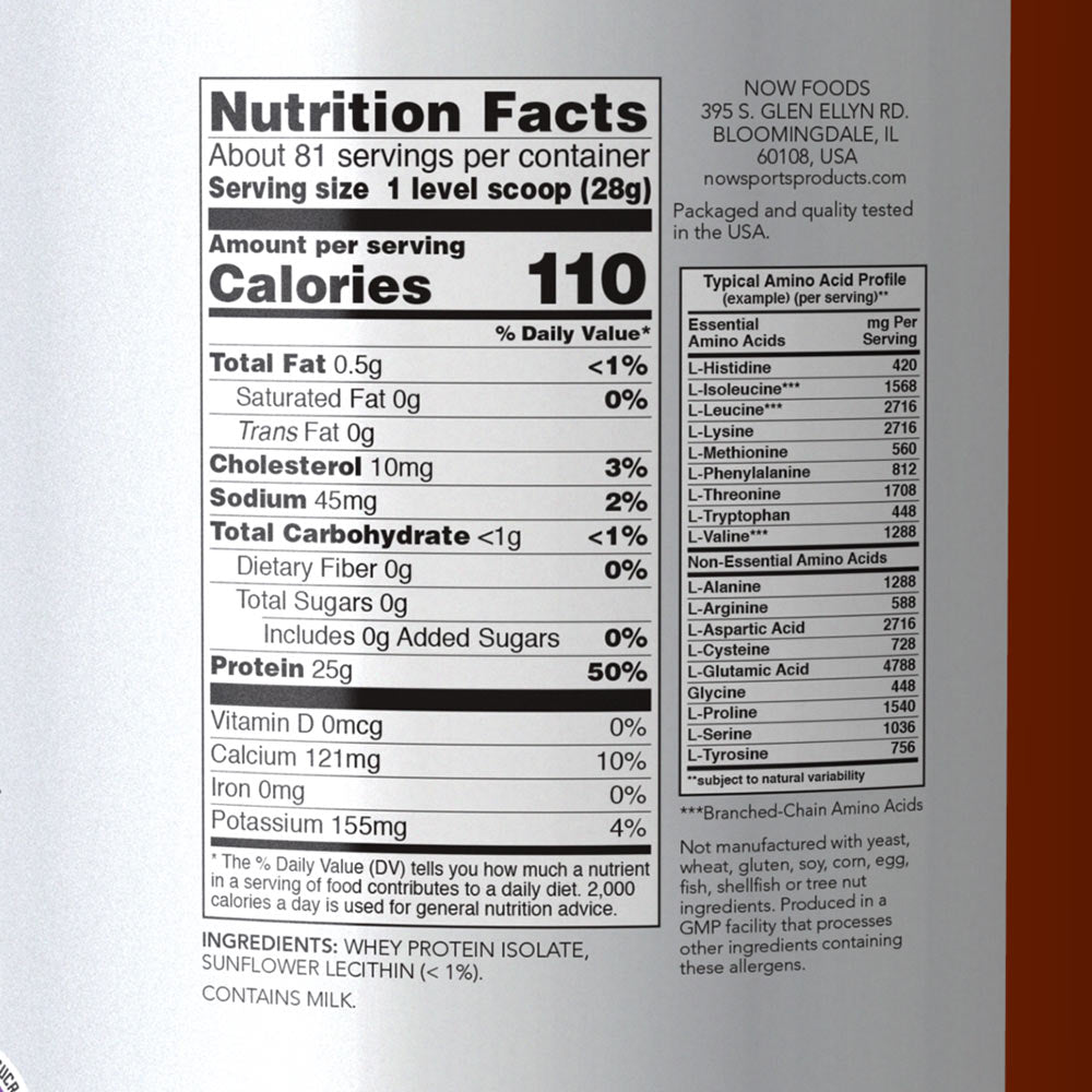 NOW Foods - Whey Protein Isolate, Unflavored - 2268g