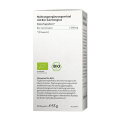 Organic Barley Grass baksida med näringsfakta