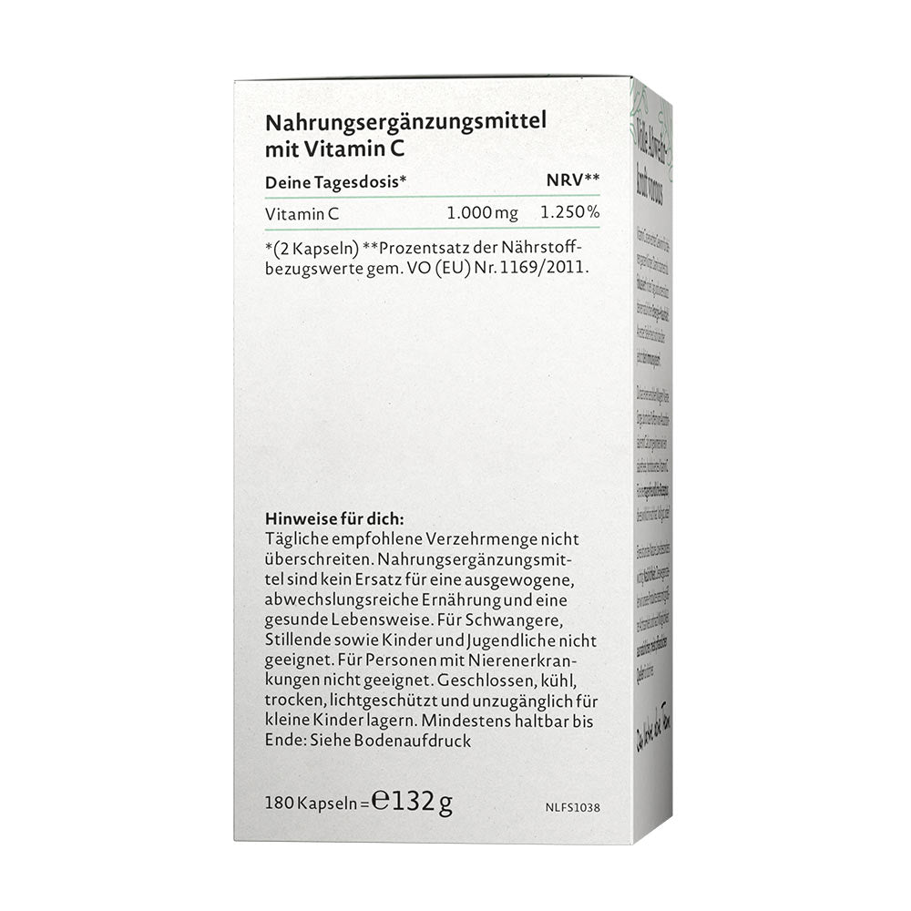 Buffered Vitamin C – 180 kapslar baksida