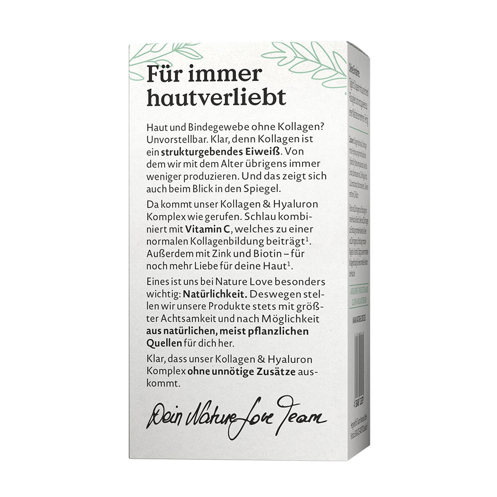 Nature Love Collagen & Hyaluronic Acid Complex märkning & logo