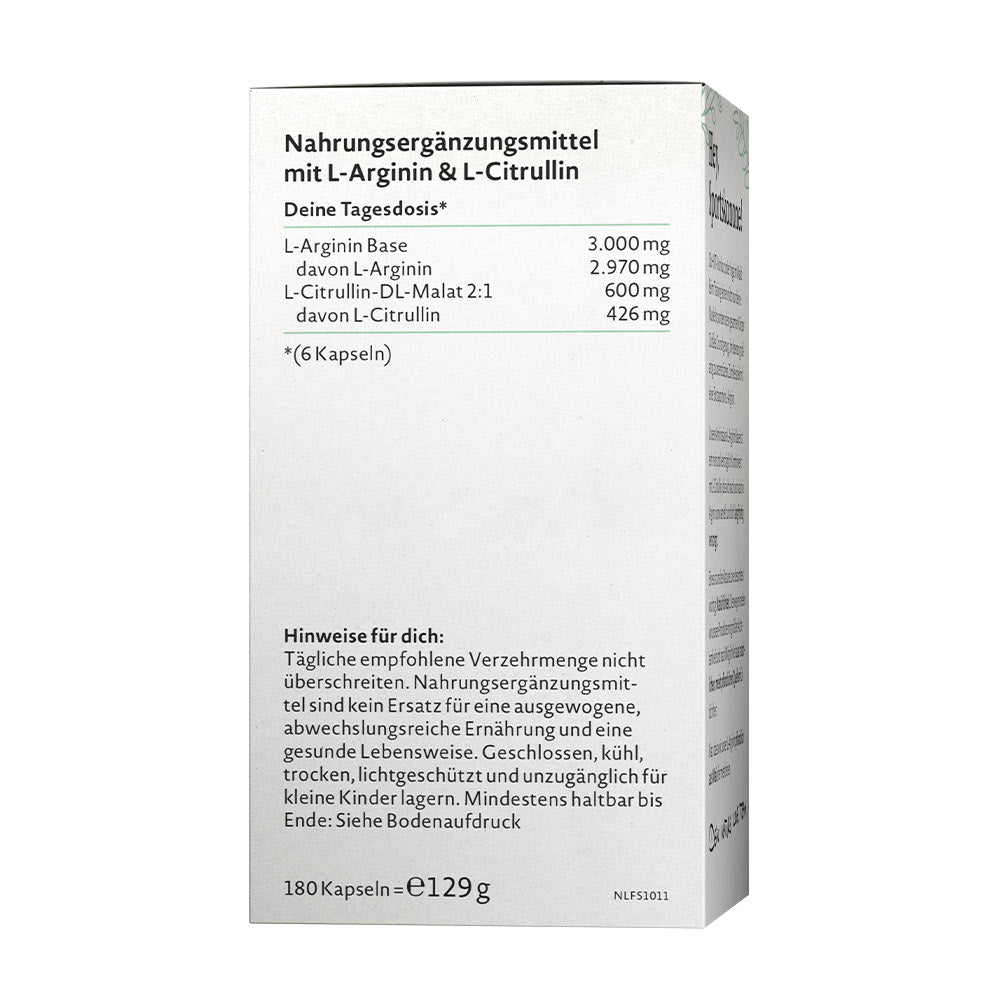 L-Arginine Base baksida näringsfakta