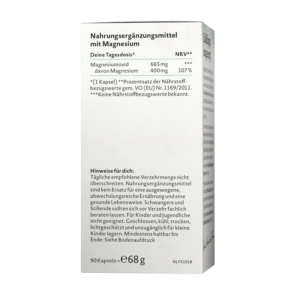 Nature Love Magnesium Oxide kapsel detalj