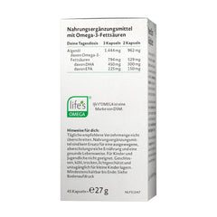 Vegan Omega-3 Algeolja baksida näringsfakta