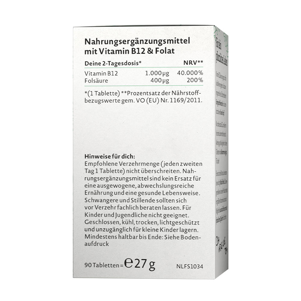 Vitamin B12 Metylkobalamin baksida
