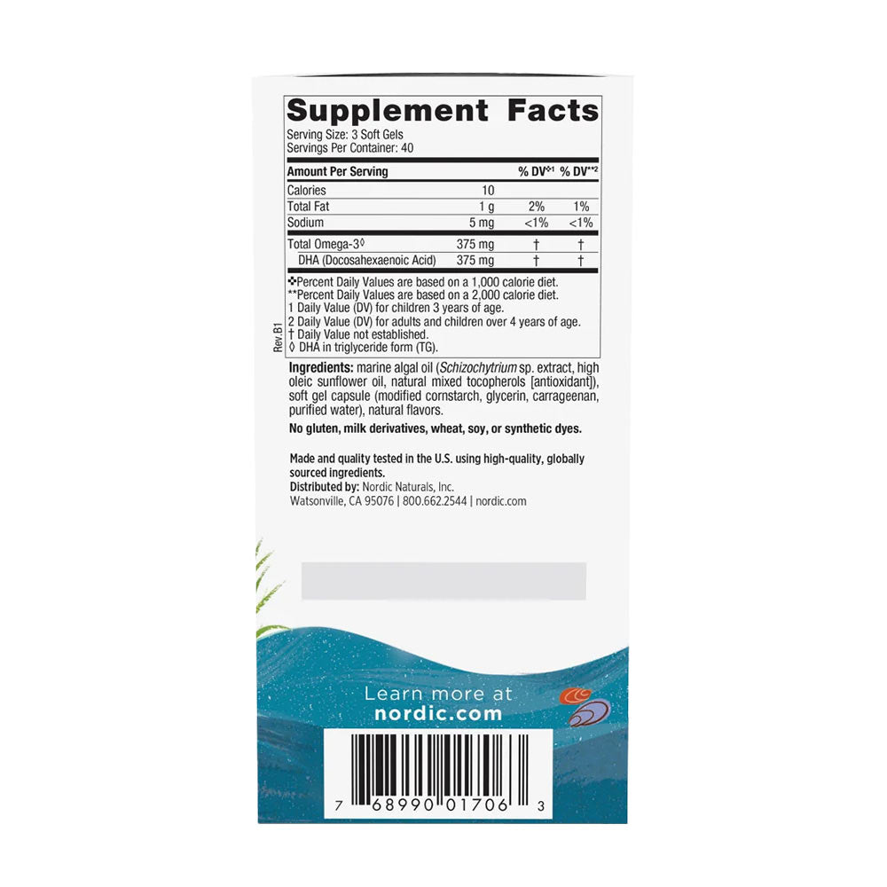 Nordic Naturals - Children's DHA Vegetarian 375mg Bær Limonade - 120 Gummies