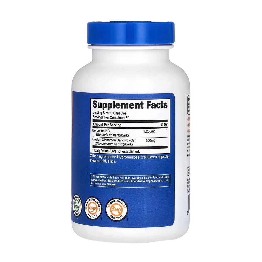 Nutricost Berberine HCL näringsfakta etikett