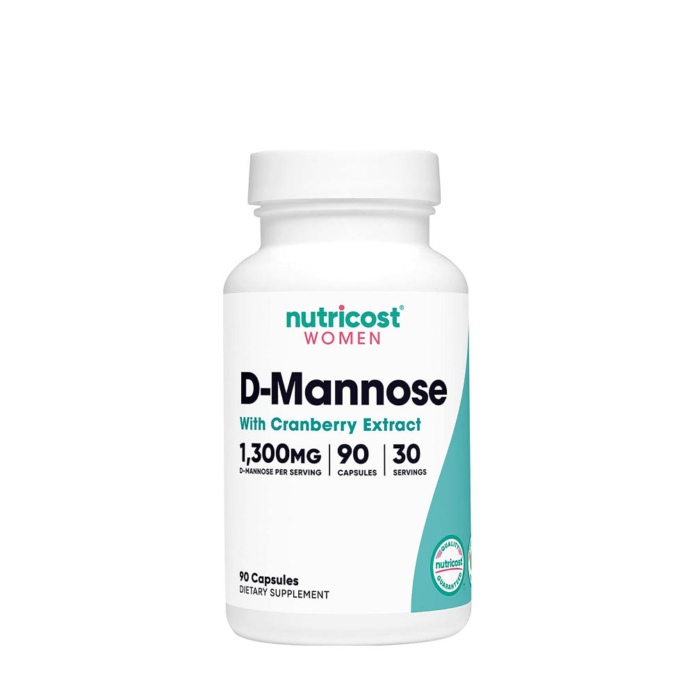 Nutricost D-Mannose with Cranberry Extract for women, 1300 mg, 90 capsules dietary supplement.