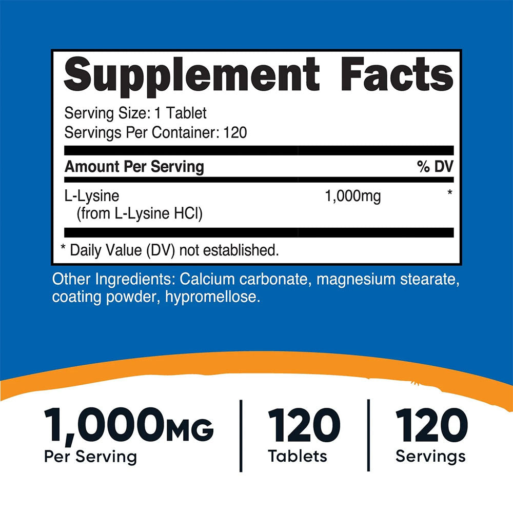 Nutricost - L-Lysine 1000mg - 120 Tabs