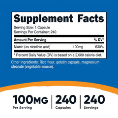 Nutricost - Niacin - 240 Kapsler