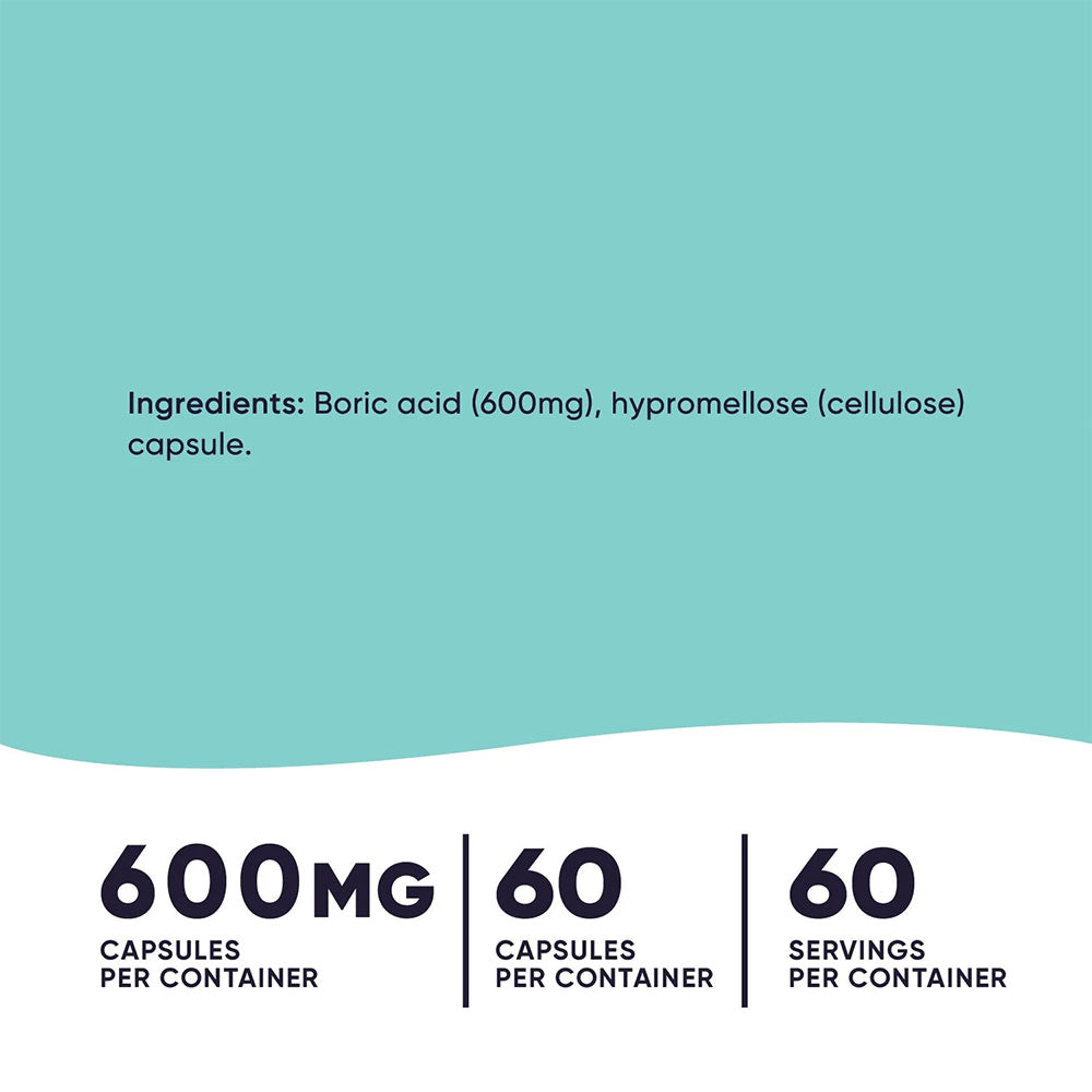 Borsyra 600 mg baksida med näringsfakta