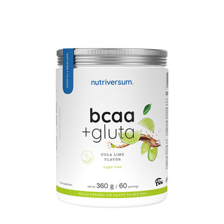 BCAA + Gluta – Aminosyrakomplement framsida