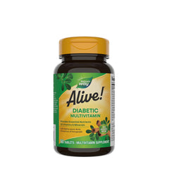 Nature's Way Alive! Diabetic Multivitamin bottle with 60 tablets, supporting health for individuals with diabetes.