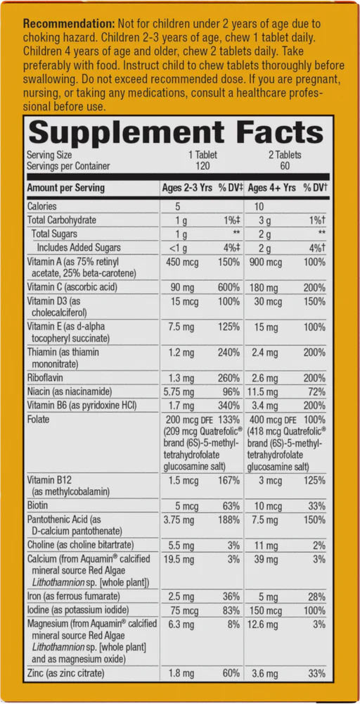 Alive! Barnvitaminer tuggtabletter närbild