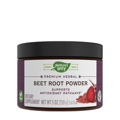 Nature's Way Beet Root Powder supplement jar supports antioxidant pathways and promotes heart health.