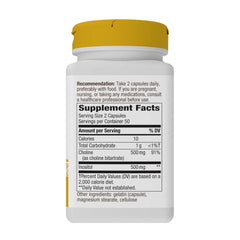 Nature's Way Choline & Inositol baksida