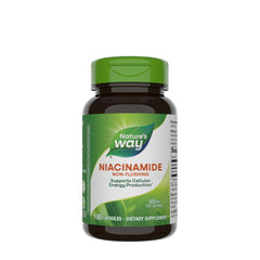 Nature's Way Niacinamide supplement bottle containing 500 mg for cellular energy support.