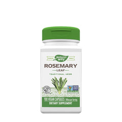 Nature's Way Rosemary Leaf supplement bottle with 100 vegan capsules for memory and clarity benefits.