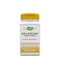Nature's Way Selenium dietary supplement bottle with 100 capsules, potent antioxidant for immune support.