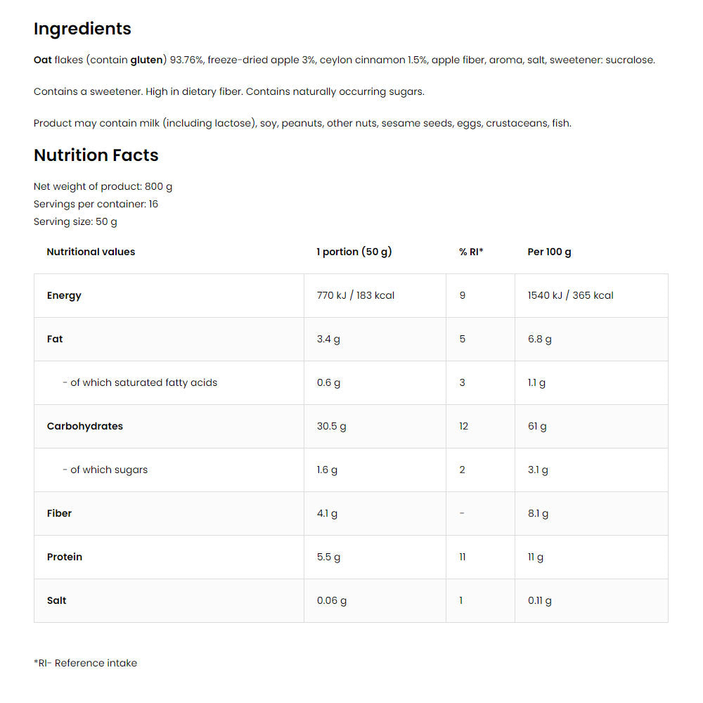 Ostrovit - Oatlicious - Ravinteikas kaurapuuro - 800g