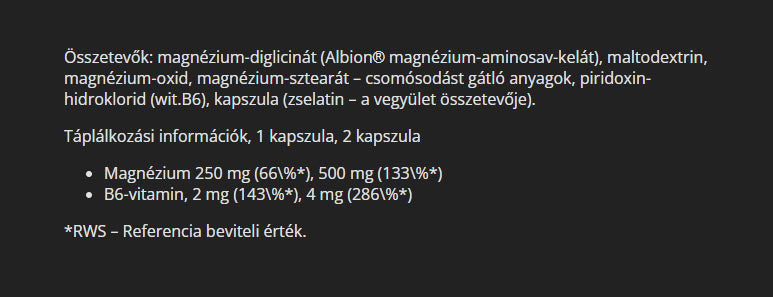 Olimp Labs Chela Mag B6 Forte baksida näringsfakta