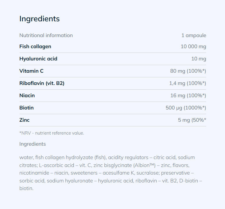 Collagen Fish Shot Ananas flaska detalj