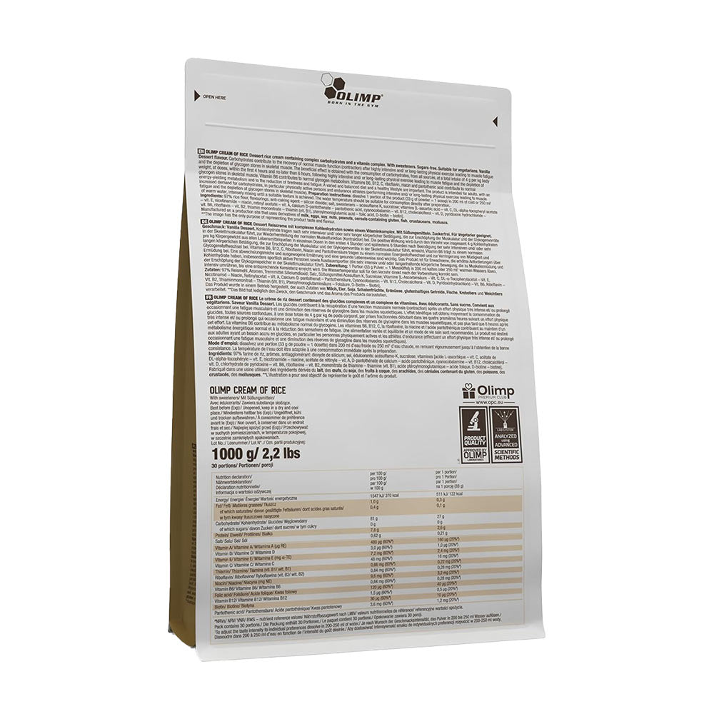 Olimp Labs Cream Of Rice dosering