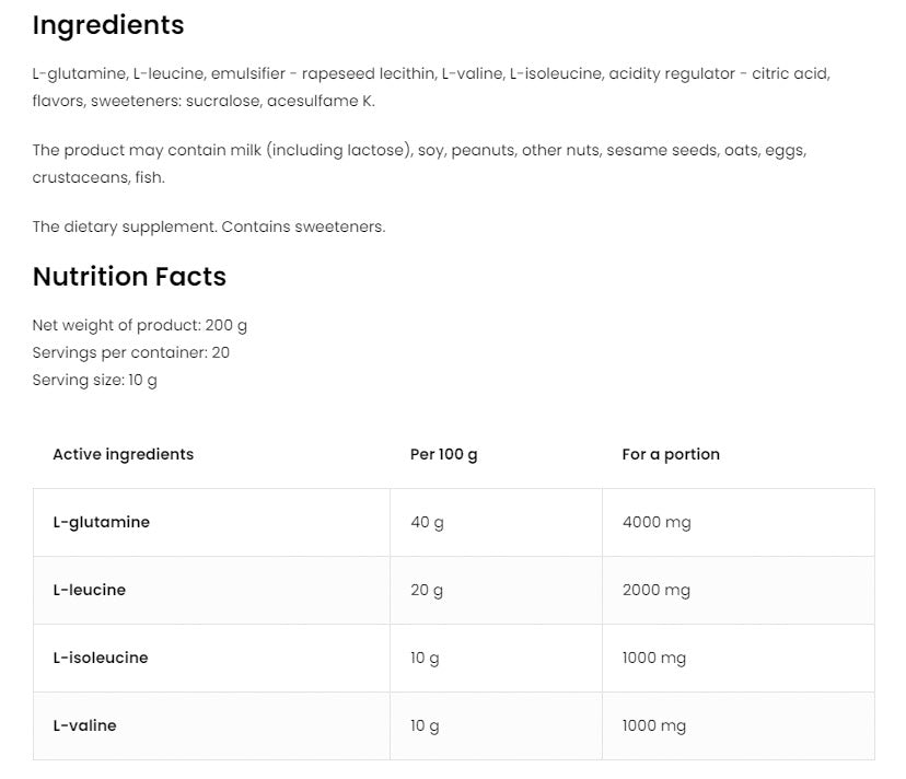OstroVit - BCAA + Glutamine