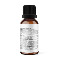 Eukalyptusolja ingredienser och etikett detalj