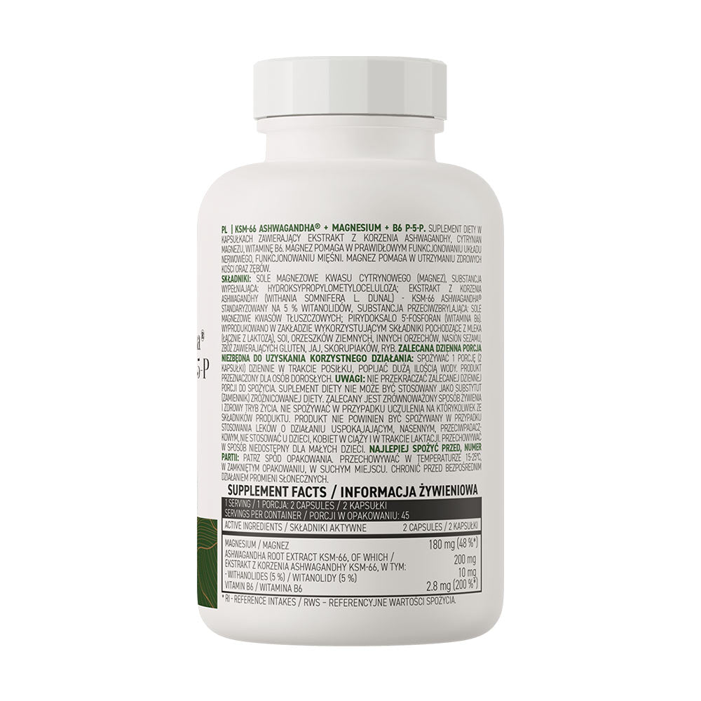 OstroVit - KSM-66 Ashwagandha + Magnesium + B6 P-5-P