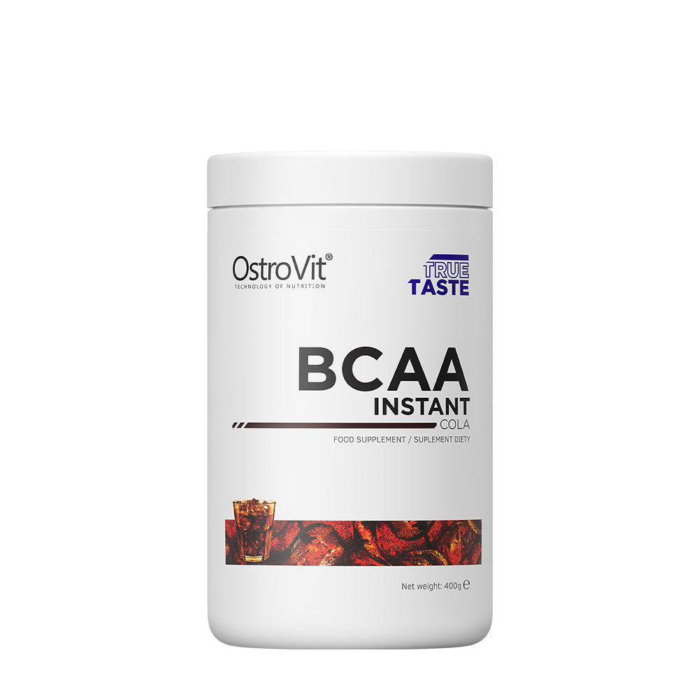 OstroVit BCAA Instant Cola flavor dietary supplement for muscle endurance and fat burning.