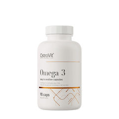 OstroVit Omega 3 easy to swallow capsules bottle, 90 capsules for omega-3 supplement.