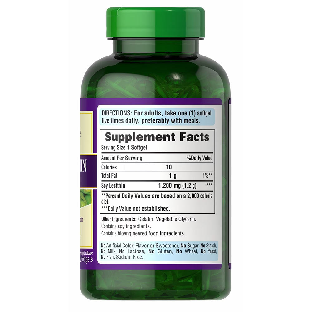 Sojalecitin 1200 mg baksida näringsfakta