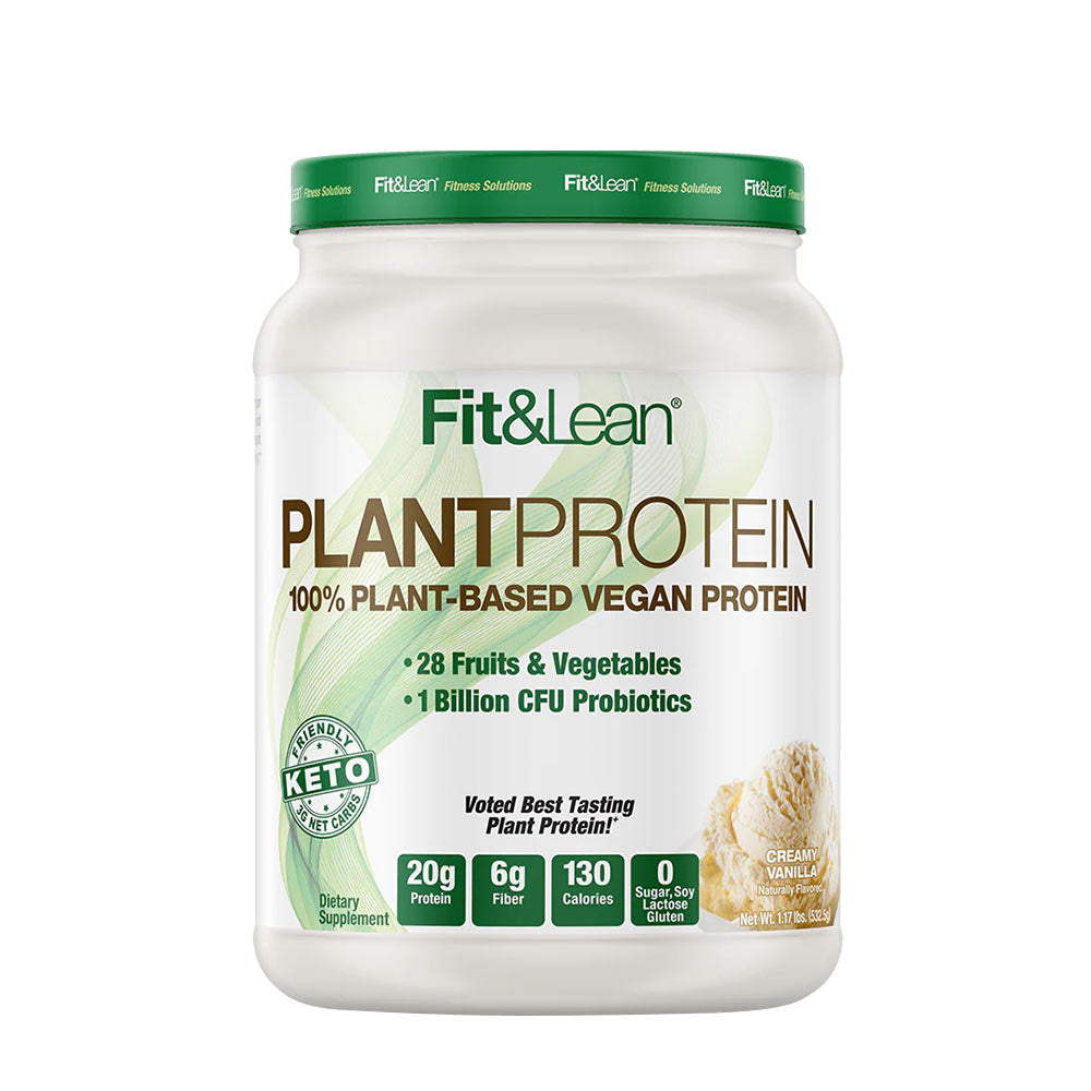 Fit & Lean Plant Protein Powder Creamy Vanilla framsida