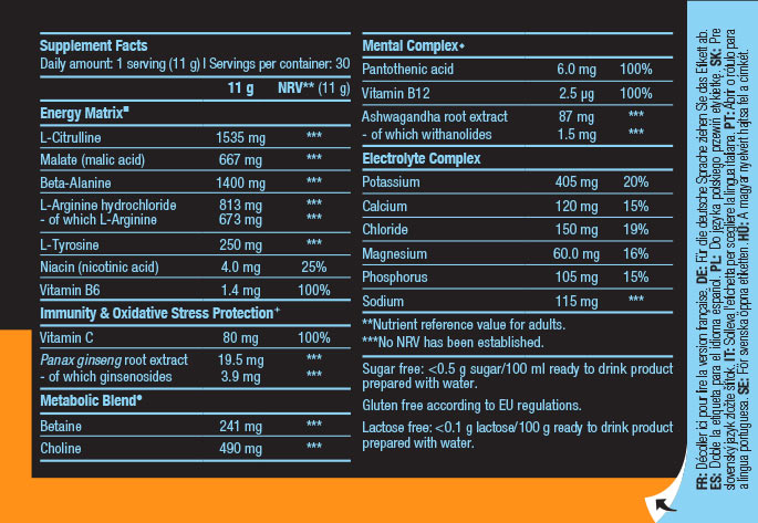 BioTechUSA - Pre-Workout Drink Powder Caffeine Free - 360g
