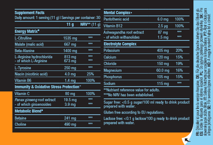 BioTechUSA - Caffeine Free Pre-Workout Drink Powder 330g