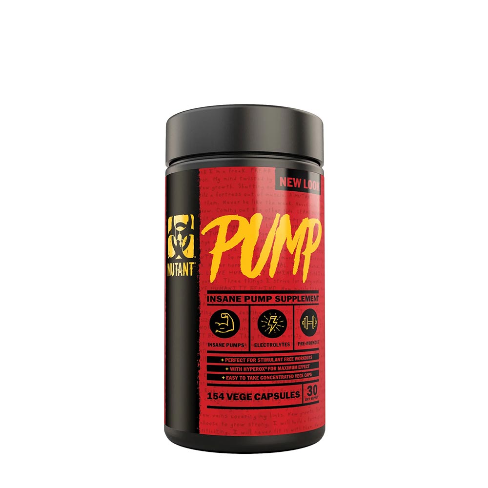 Mutant Pump 154 Vege Caps baksida näringsinformation