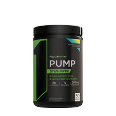 Rule One PUMP Stim-Free pre-workout supplement for enhanced nitric oxide and nutrient delivery, 30 servings.