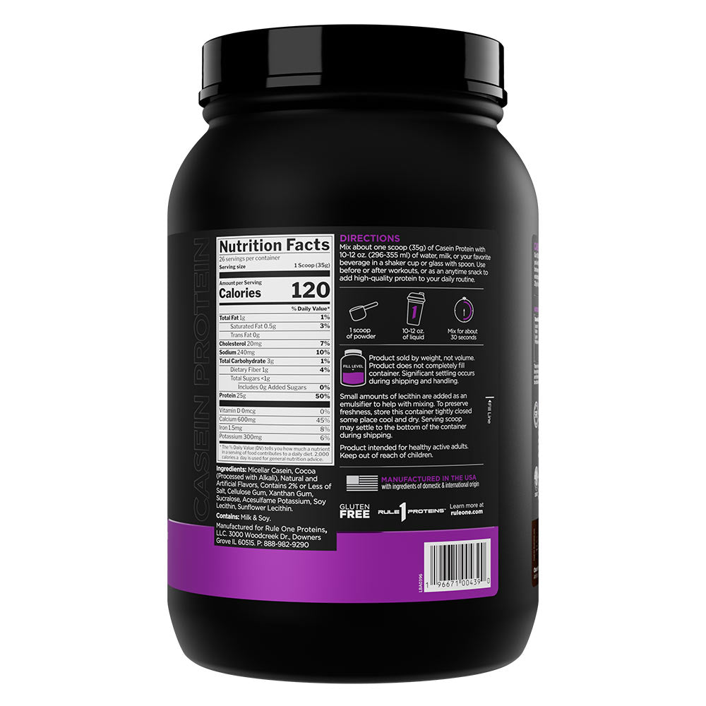Rule One Casein Protein baksida näringsfakta