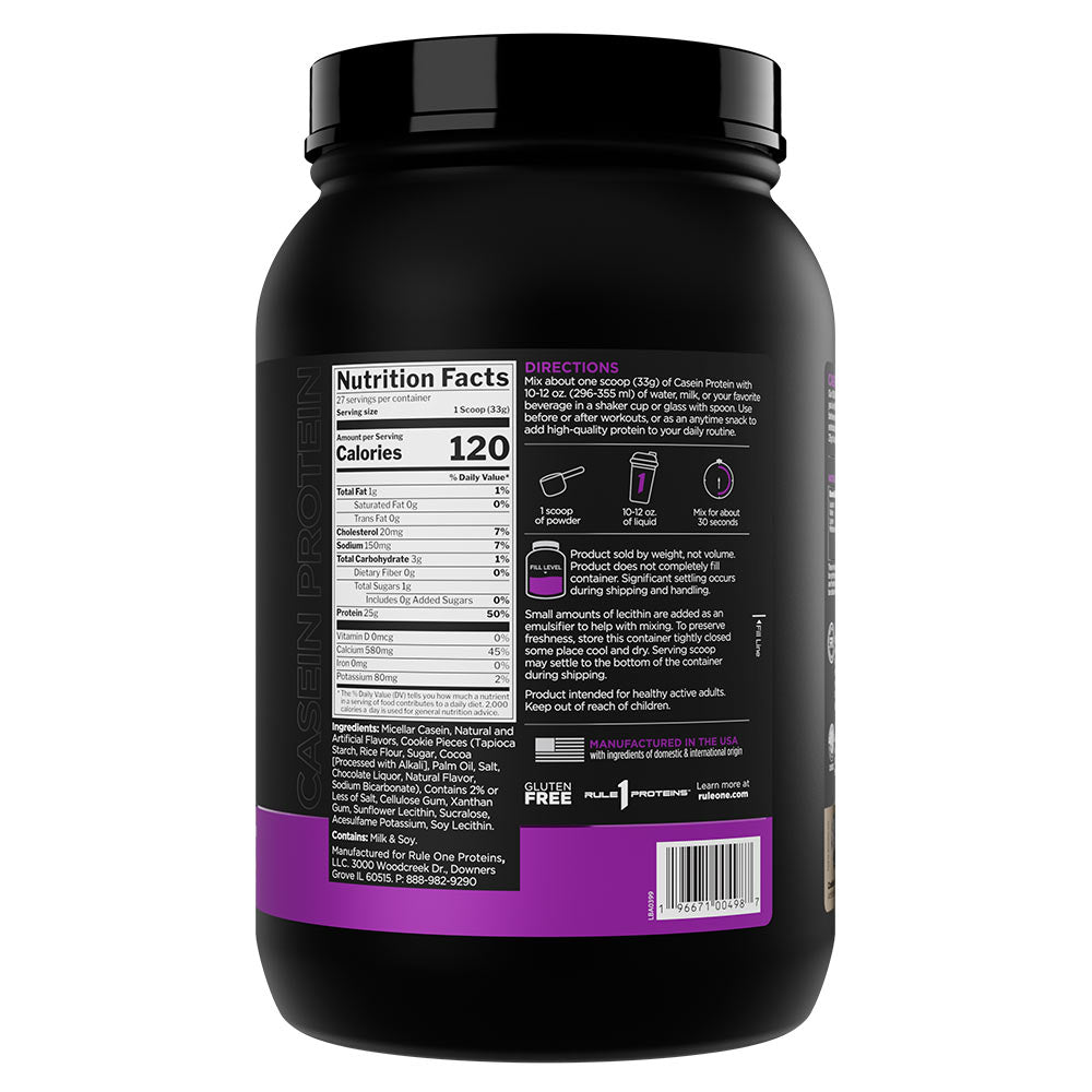 Rule One Casein Protein varningstext & allergener