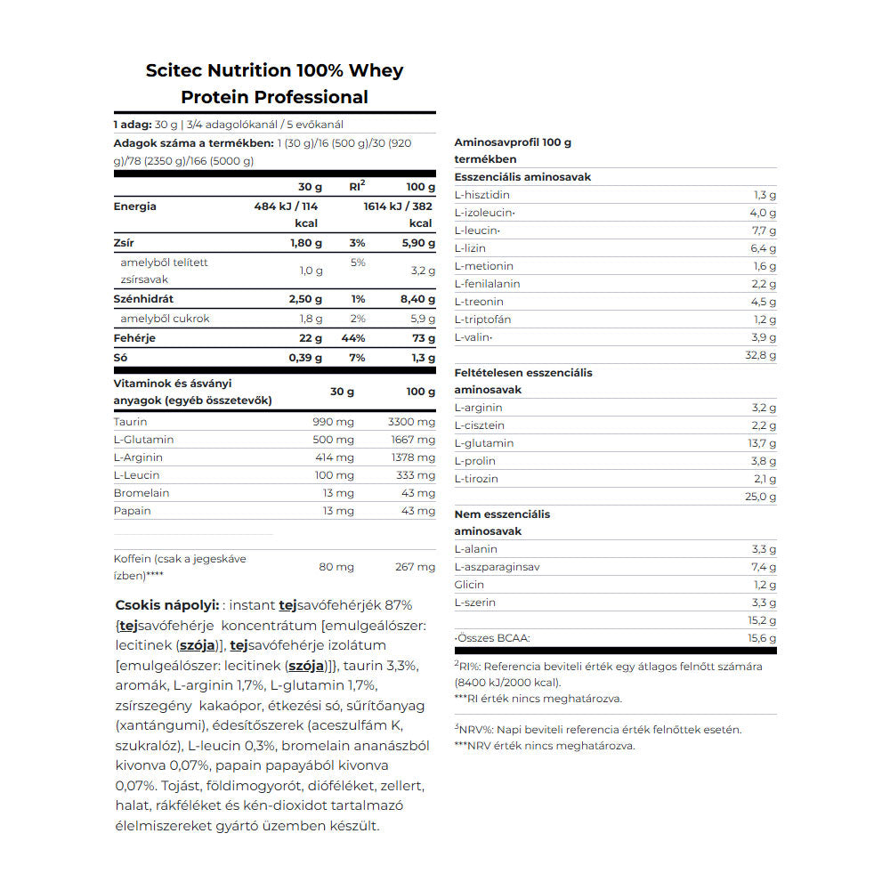 Scitec Nutrition - 100% Whey Protein Professionel