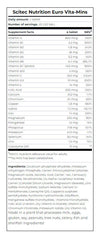 Scitec Nutrition Euro Vitamins baksida näringsfakta