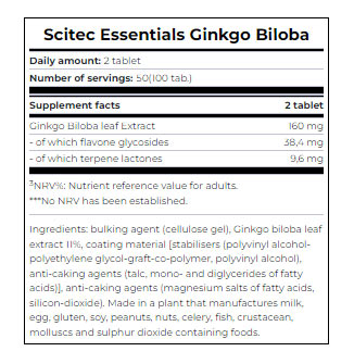 Scitec Nutrition - Ginkgo Biloba - 100 Tabs