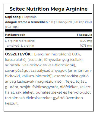 Scitec Nutrition - Nutrition Mega Arginine - 120 kapselia