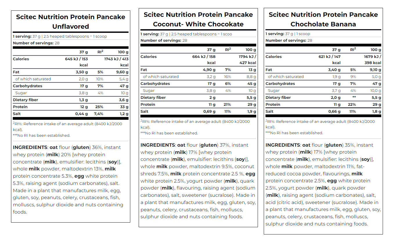 Scitec Nutrition - Protein Pancake Mix - Plain - 1036g