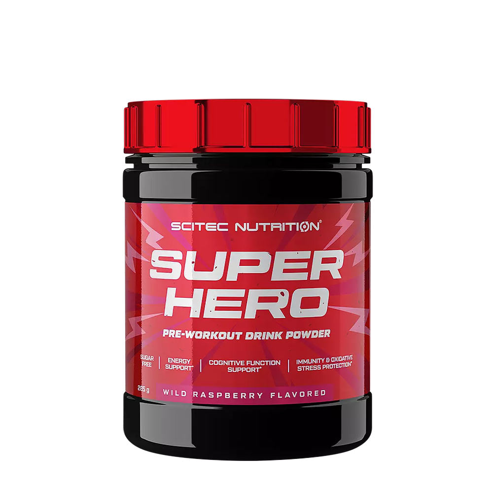Superhero Vild Hallon ingredienser etikett
