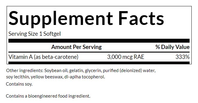 Swanson - Beta Carotene Vitamin A 10 000IU