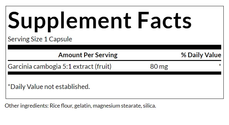 Swanson - Garcinia Cambogia 5:1 Extract - 60 Kapsler