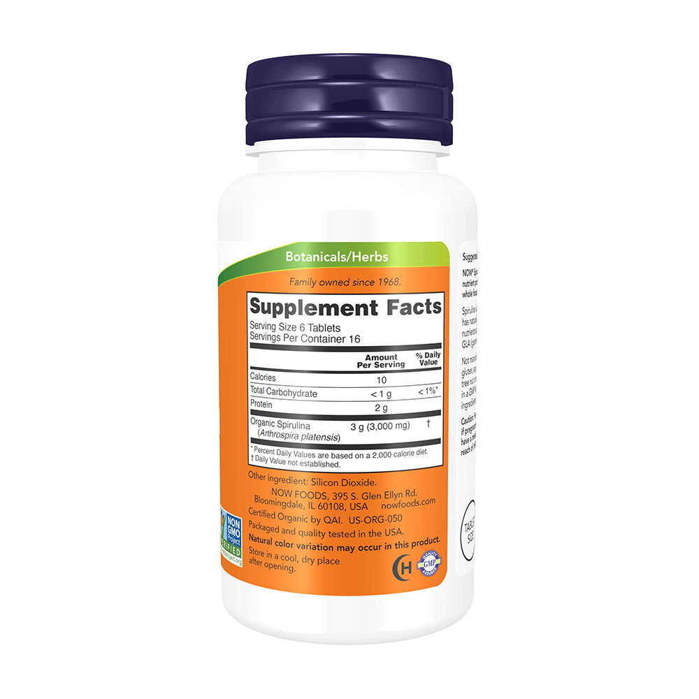 NOW Foods - Spirulina, 500 mg - 500 tabletter